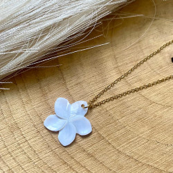 Collier doré femme nacre fleur