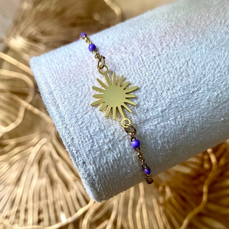 bracelet soleil lilas