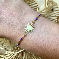 bracelet soleil porté lilas