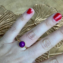 bague doré et violette