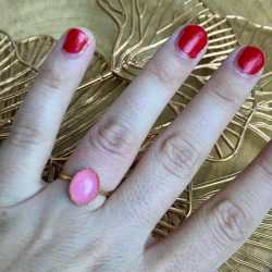 bague rose et dorée