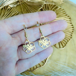 boucles d'oreilles or lotus